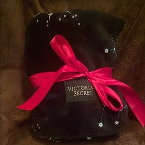 Victoria's Secret Black Blanket with Red Ribbon